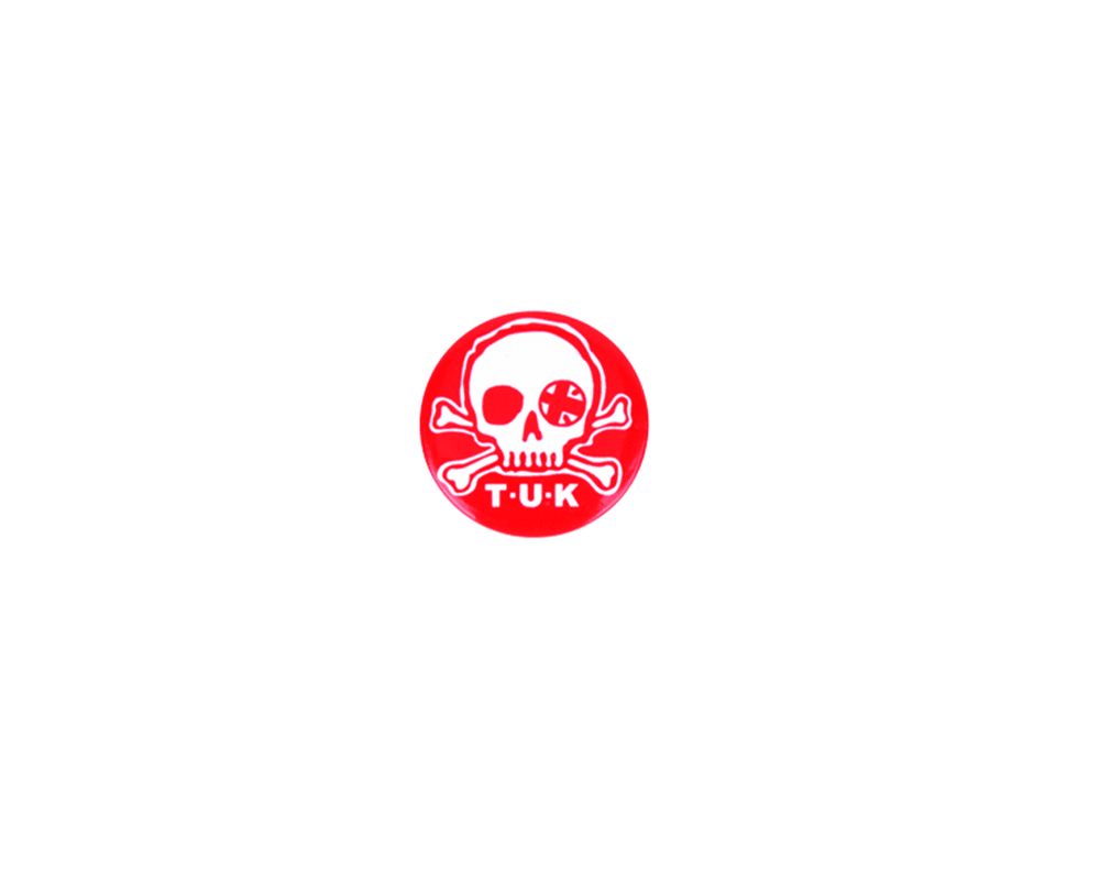 T.U.K. Shoes P0066 Red & White Skull Logo Pin P0066-OS