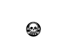 T.U.K. Shoes P0034 Black & White Skull Logo Pin P0034-OS