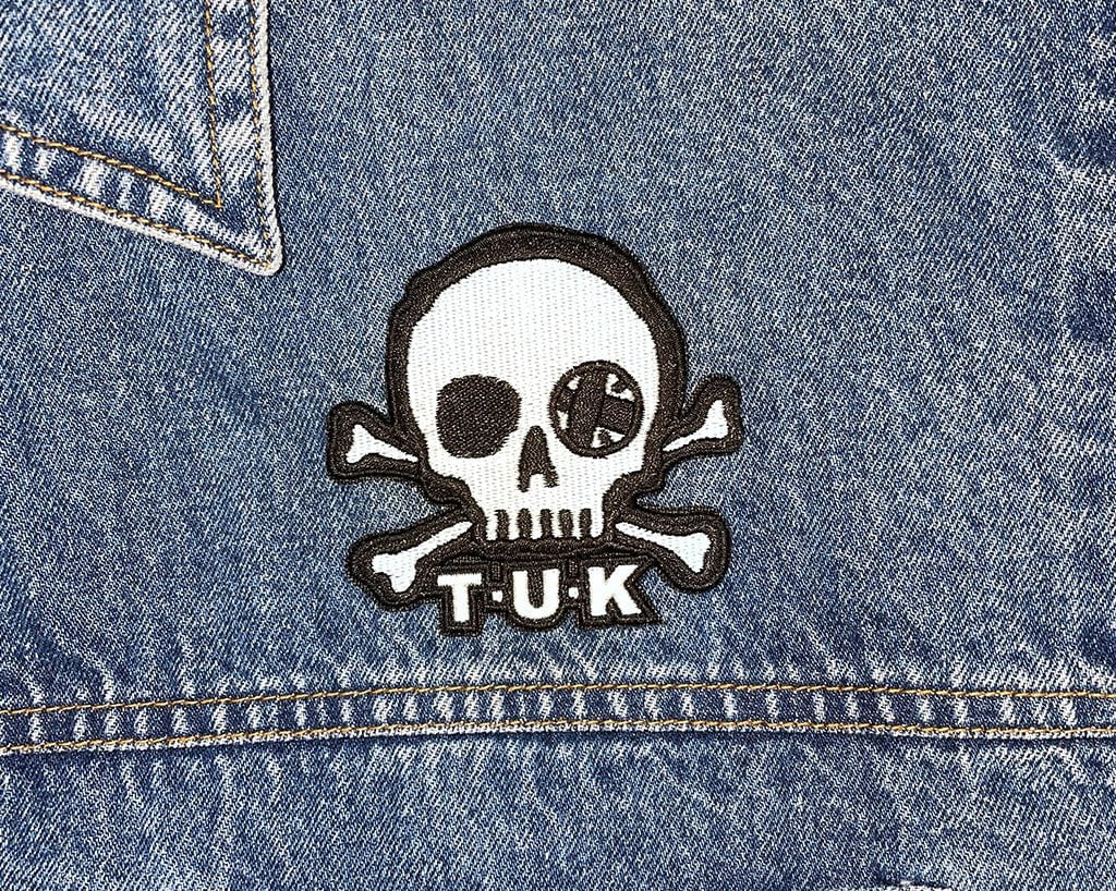 T.U.K. Shoes P0078 Black & White Skull Embroidered Patch P0078-OS