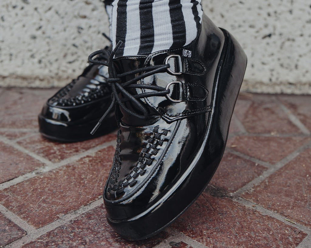 T.U.K. Shoes A3216 Black Liquid Viva Mondo Creeper