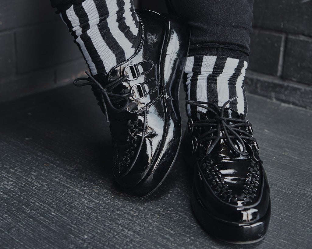 T.U.K. Shoes A3216 Black Liquid Viva Mondo Creeper