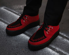T.U.K. Shoes V3340 Red & Black Suede Viva Mondo Creeper