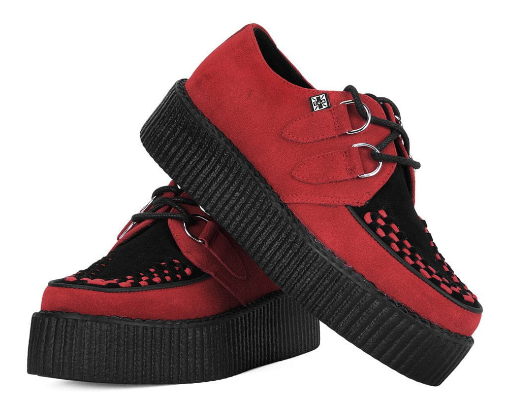 T.U.K. Shoes V3340 Red & Black Suede Viva Mondo Creeper
