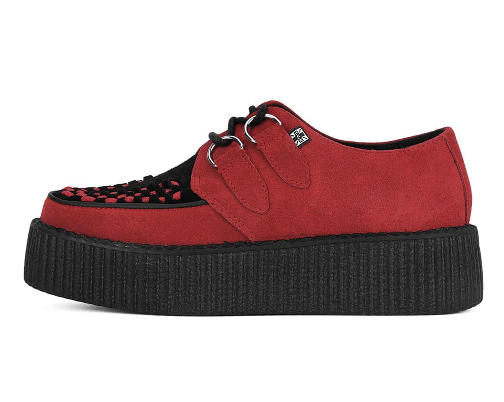 T.U.K. Shoes V3340 Red & Black Suede Viva Mondo Creeper