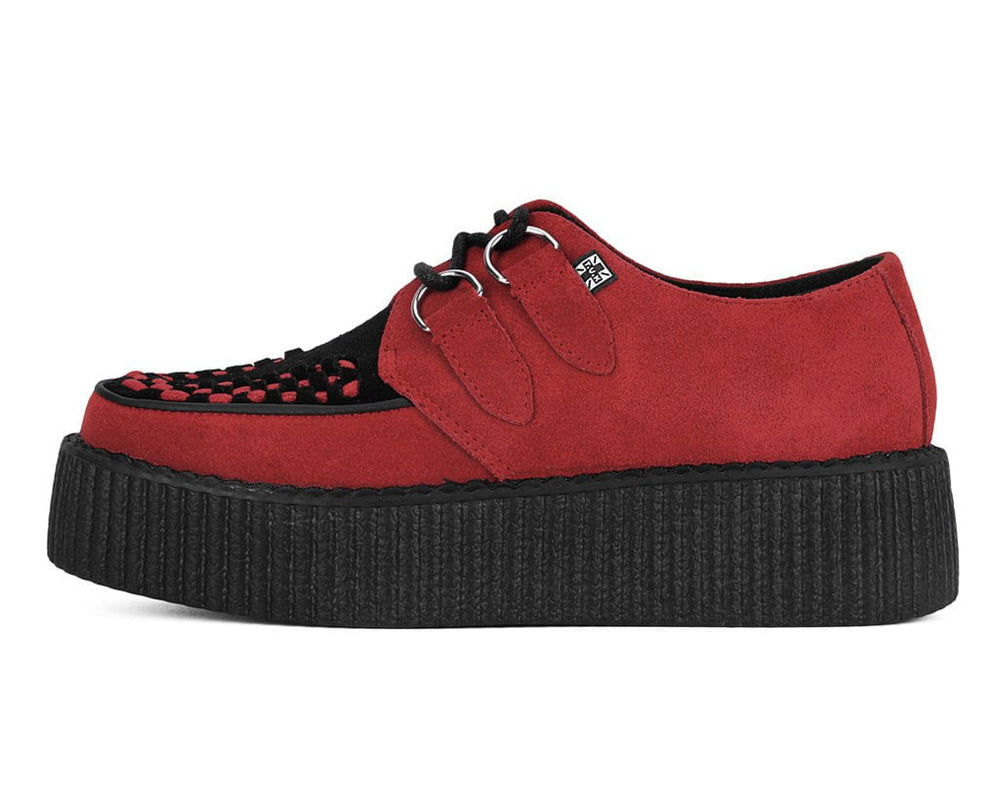 T.U.K. Shoes V3340 Red & Black Suede Viva Mondo Creeper