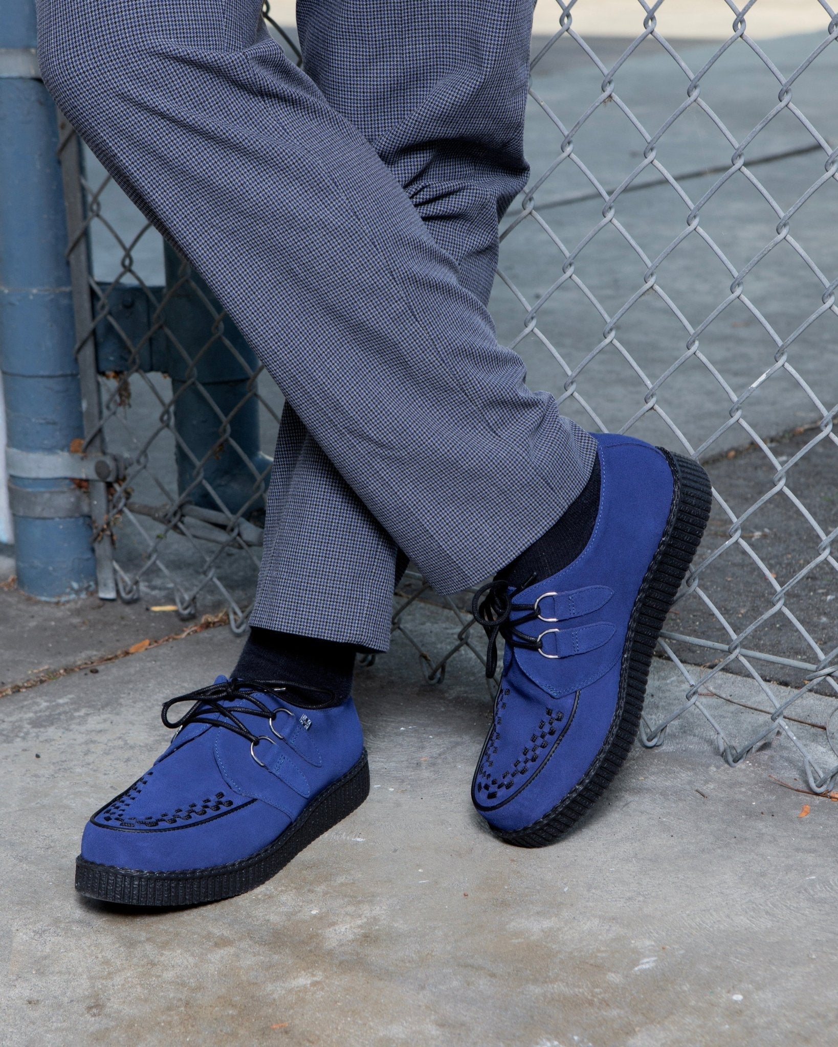 T.U.K. Shoes F3416 Navy Suede Viva Low creeper