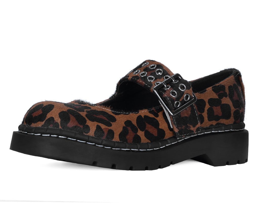 T.U.K. Shoes T2350 Brown Leopard Mary Jane
