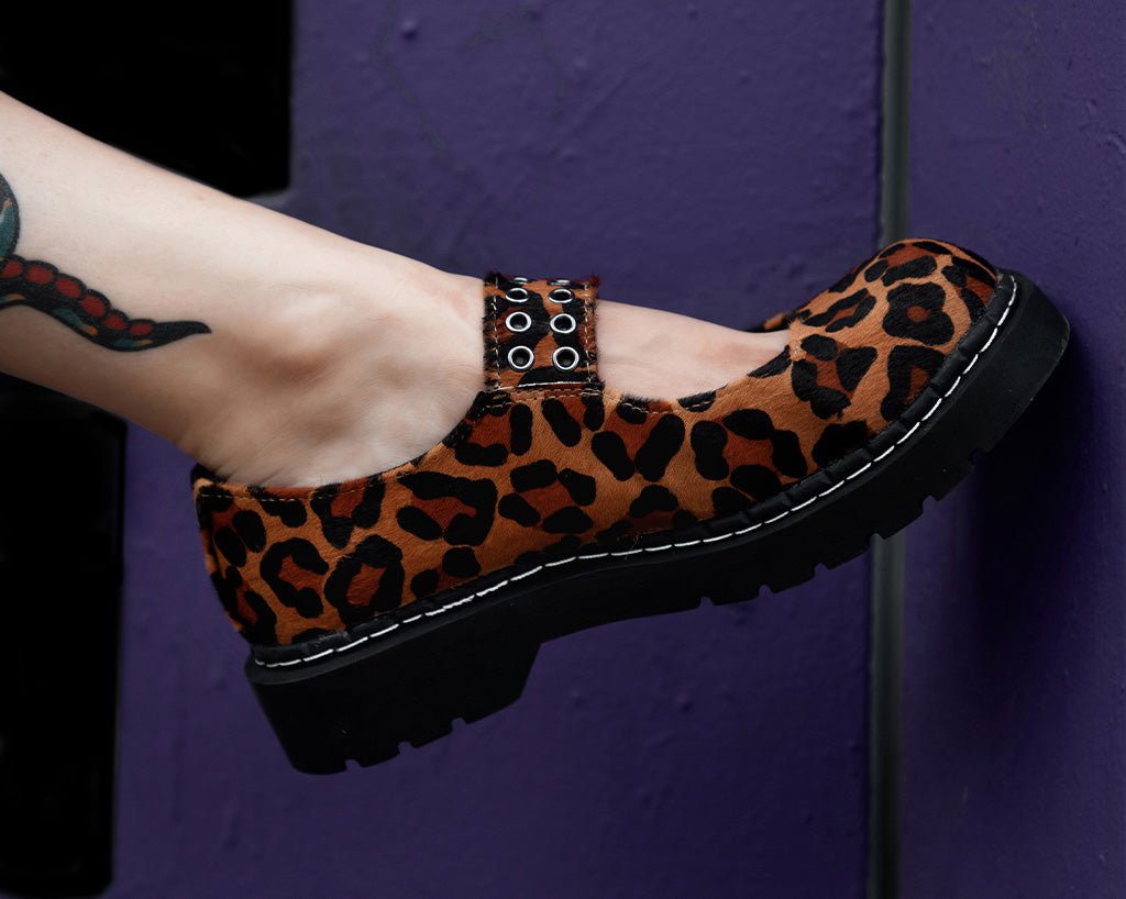 T.U.K. Shoes T2350 Brown Leopard Mary Jane