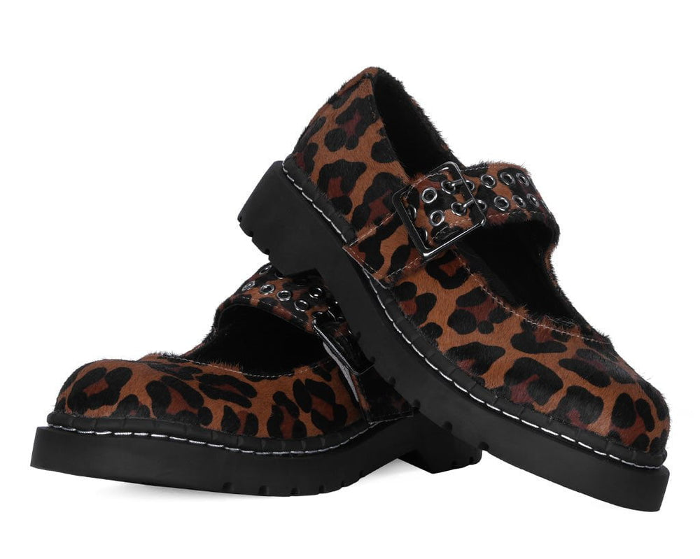 T.U.K. Shoes T2350 Brown Leopard Mary Jane