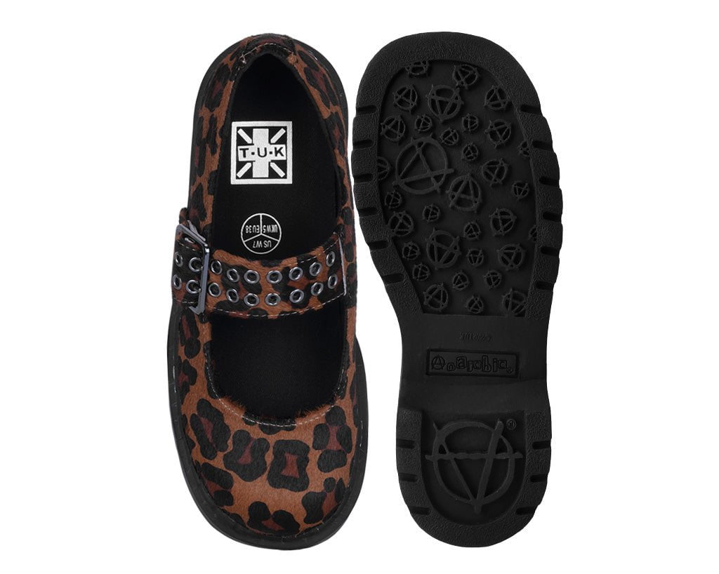 T.U.K. Shoes T2350 Brown Leopard Mary Jane