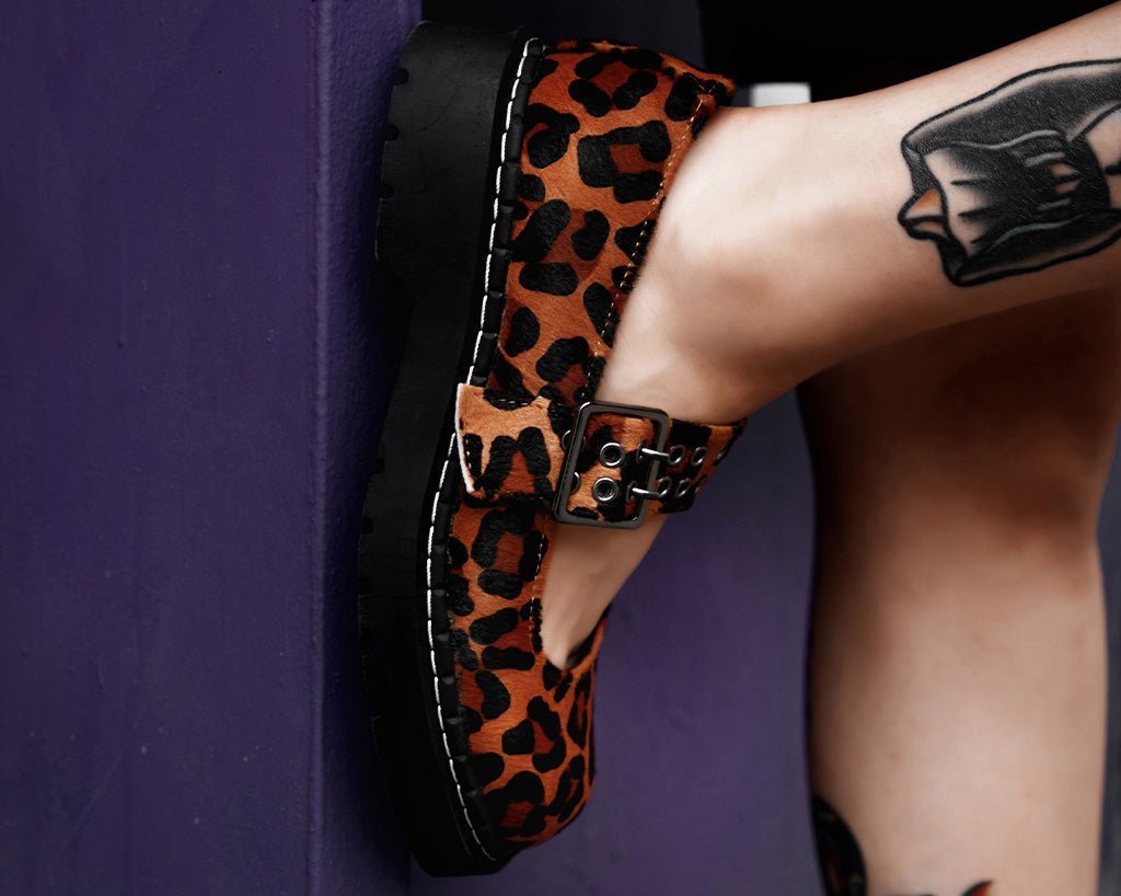 T.U.K. Shoes T2350 Brown Leopard Mary Jane