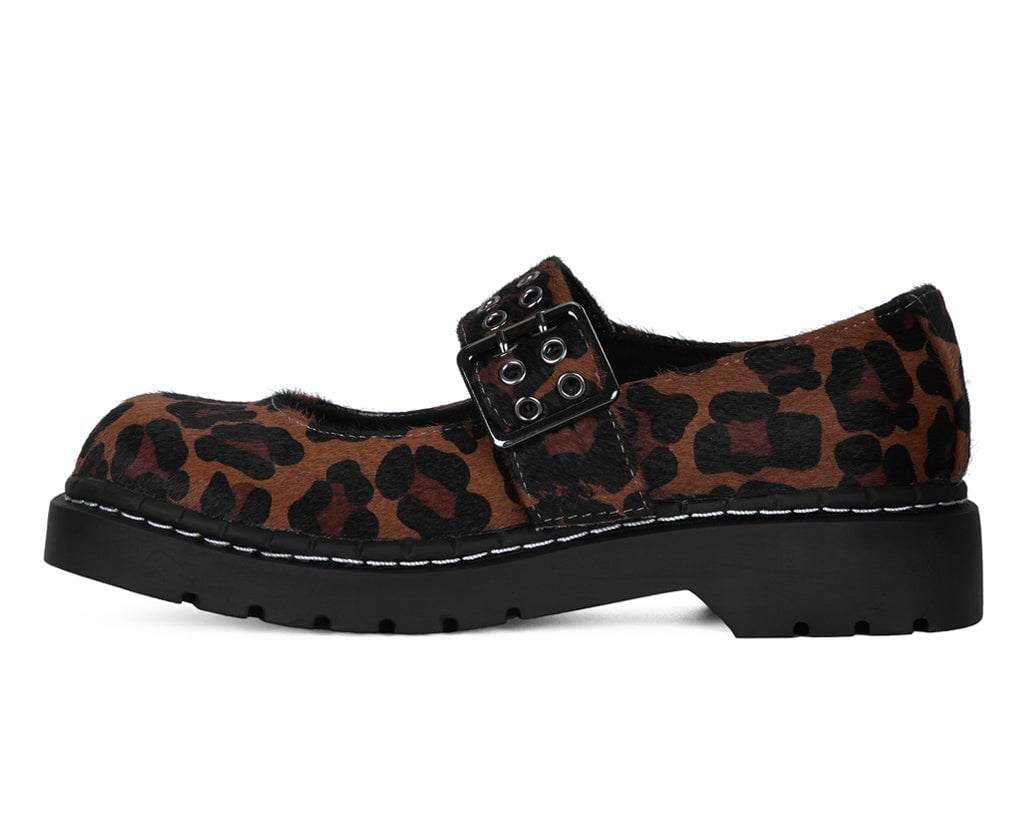 T.U.K. Shoes T2350 Brown Leopard Mary Jane