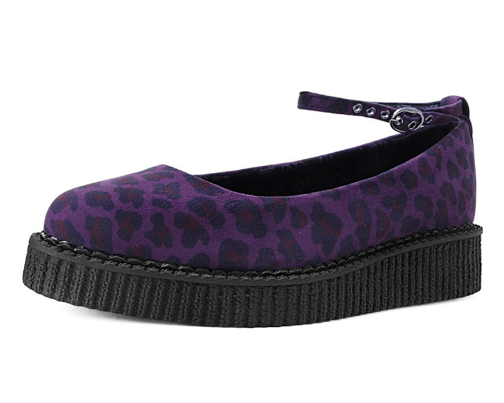 T.U.K. Shoes A9985L Purple Leopard Pointed Ballet Creeper