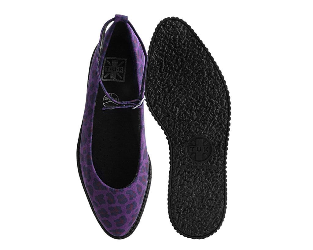 T.U.K. Shoes A9985L Purple Leopard Pointed Ballet Creeper
