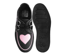 T.U.K. Shoes V3026 Black & Pink Heart TUKskin™ Viva Mondo Creeper