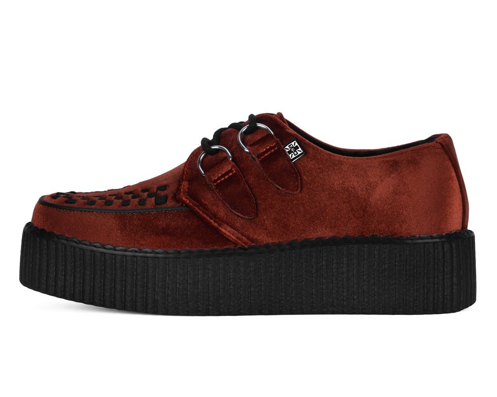 T.U.K. Shoes V3282 Burnt Orange Velvet Viva Mondo Creeper