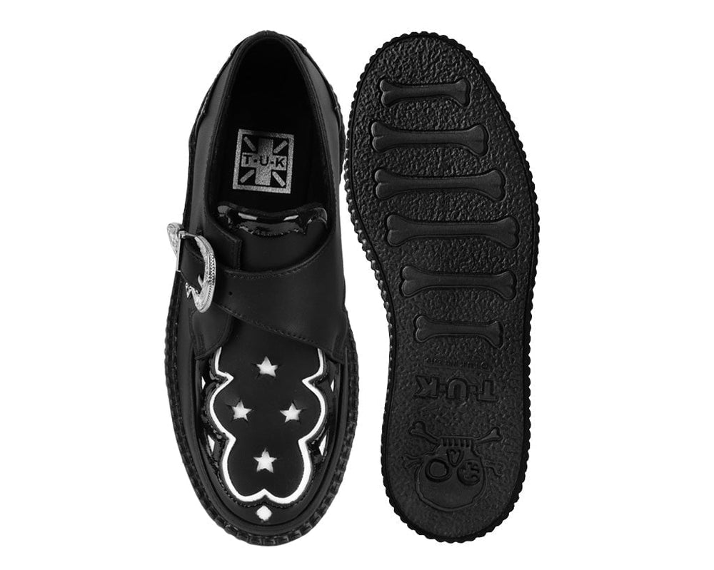 T.U.K. Shoes V3287 Black TUKskin Western Buckle Viva Mondo Creeper