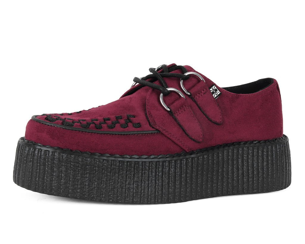 T.U.K. Shoes V3291 Burgundy Faux Suede Viva Mondo Creeper