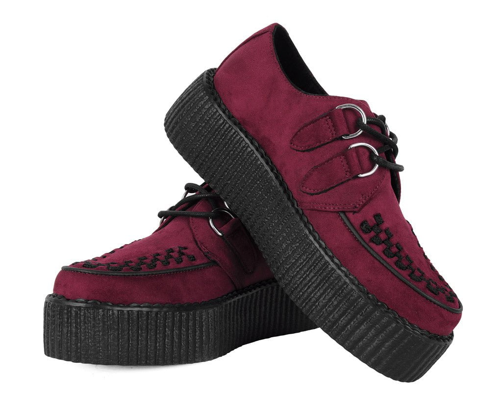 T.U.K. Shoes V3291 Burgundy Faux Suede Viva Mondo Creeper