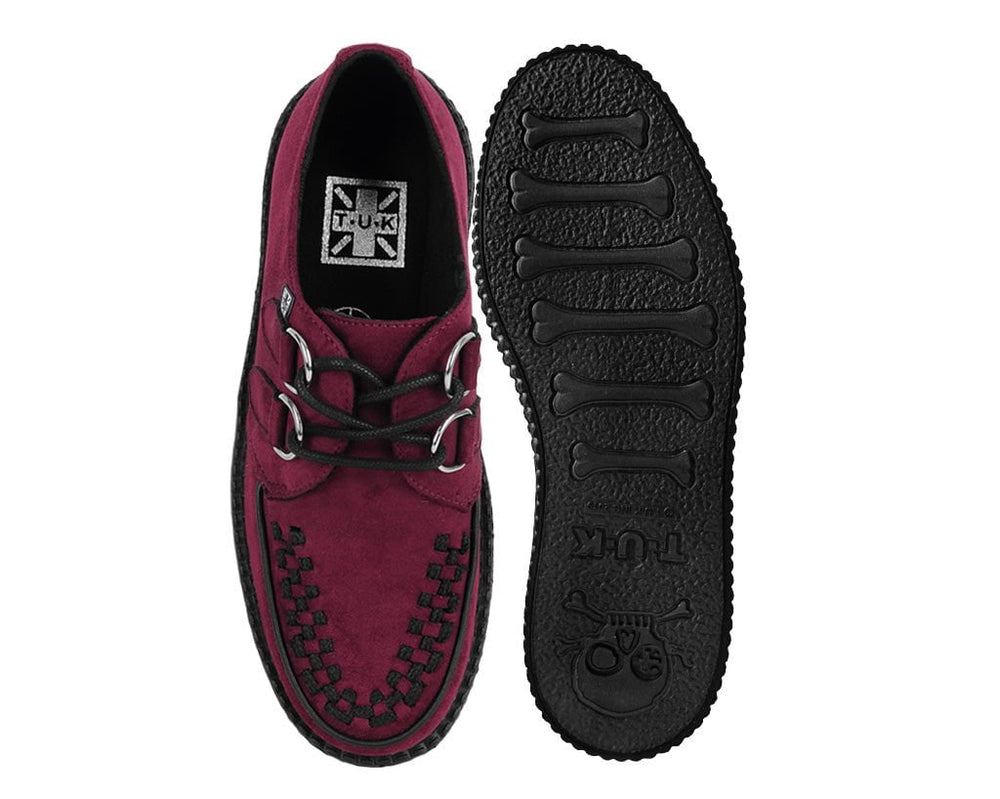 T.U.K. Shoes V3291 Burgundy Faux Suede Viva Mondo Creeper