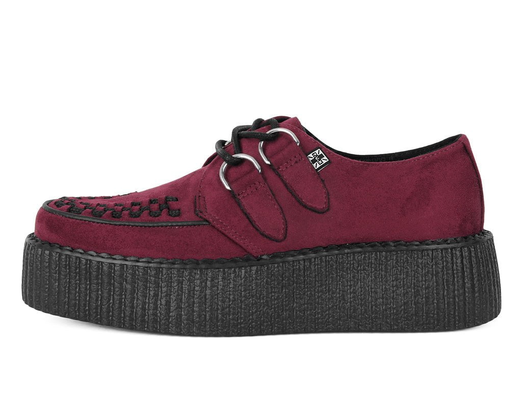 T.U.K. Shoes V3291 Burgundy Faux Suede Viva Mondo Creeper