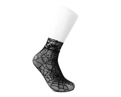 T.U.K. Shoes TSK1077 Black Spiderweb Lace Crew Sock TSK1077-OS