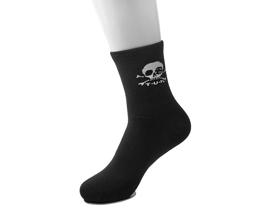 T.U.K. Shoes TSK1034 Black T.U.K. Skull Logo Women’s Sock TSK1034-OS