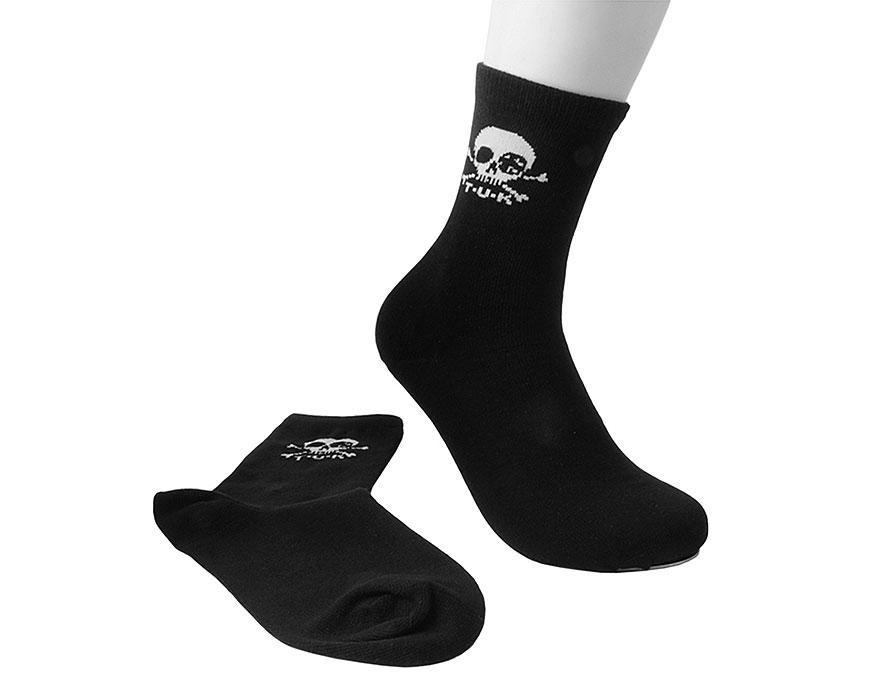 T.U.K. Shoes TSK1034 Black T.U.K. Skull Logo Women’s Sock TSK1034-OS