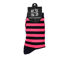 T.U.K. Shoes TSK1189 Black & Pink T.U.K. Women's Stripe Sock TSK1189-OS