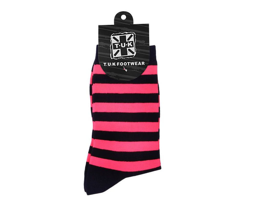 T.U.K. Shoes TSK1188 Black & Pink T.U.K. Men's Stripe Sock TSK1188-OS