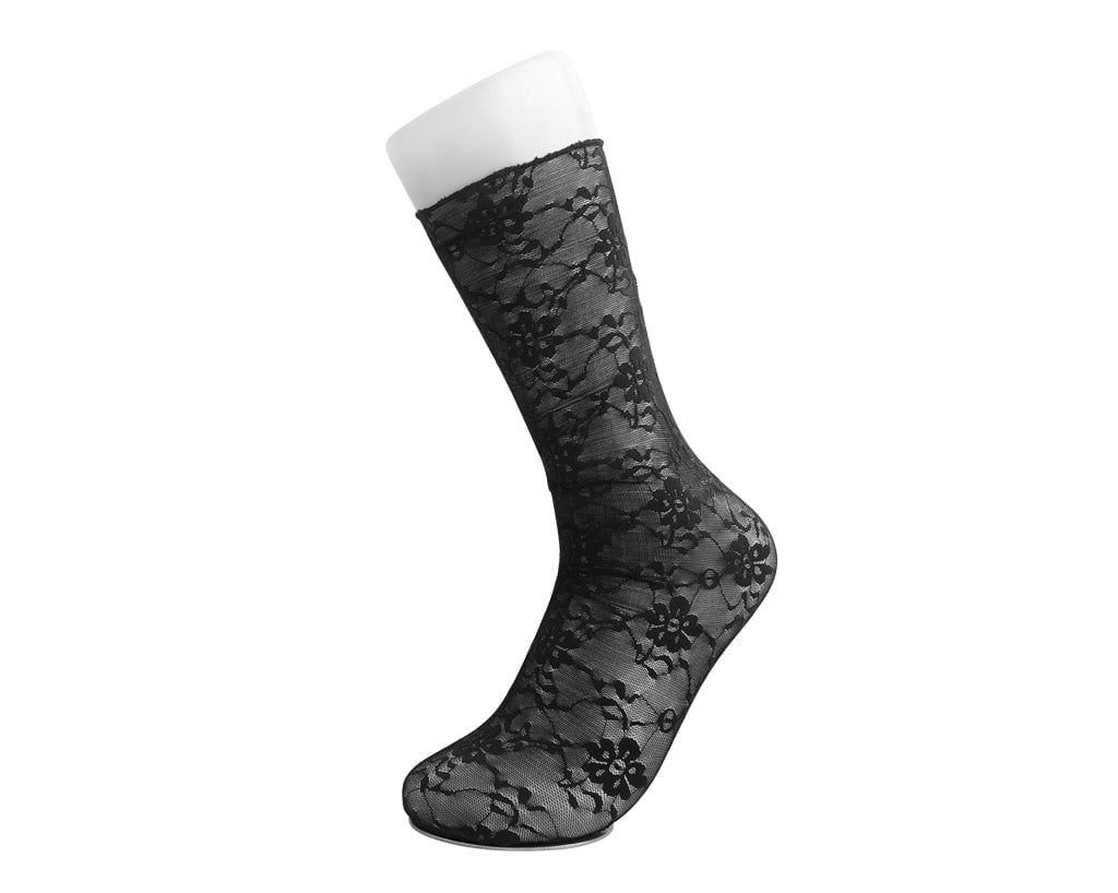 T.U.K. Shoes TSK1167 Black Floral Mesh Sock TSK1167-OS