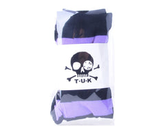 T.U.K. Shoes TSK1144 Black & Lavender Striped Thigh High Sock TSK1144-OS
