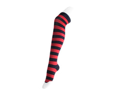 T.U.K. Shoes TSK1142 Red & Black Striped Thigh High Sock TSK1142-OS