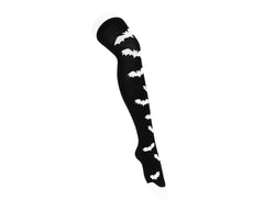 T.U.K. Shoes TSK1180 Black Knit Bat Thigh High Sock TSK1180-OS
