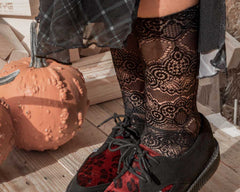 T.U.K. Shoes TSK1127 Black Lace Over-The-Knee Sock TSK1127-OS