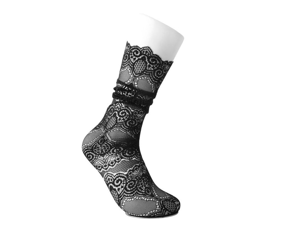 T.U.K. Shoes TSK1127 Black Lace Over-The-Knee Sock TSK1127-OS