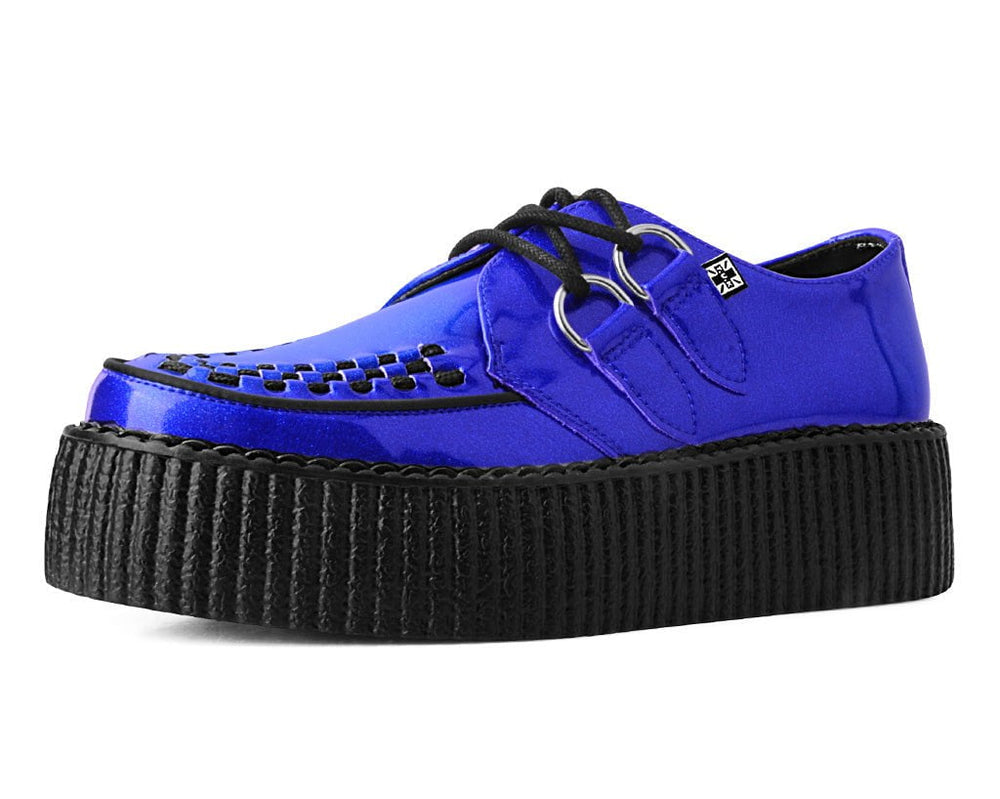T.U.K. Shoes V3156 Blue Metallic Sparkle Viva Mondo Creeper
