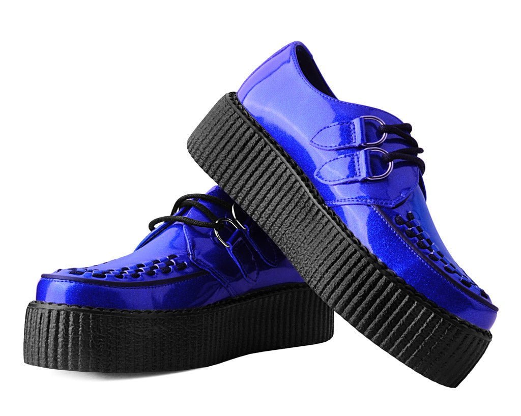 T.U.K. Shoes V3156 Blue Metallic Sparkle Viva Mondo Creeper