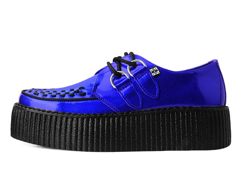 T.U.K. Shoes V3156 Blue Metallic Sparkle Viva Mondo Creeper
