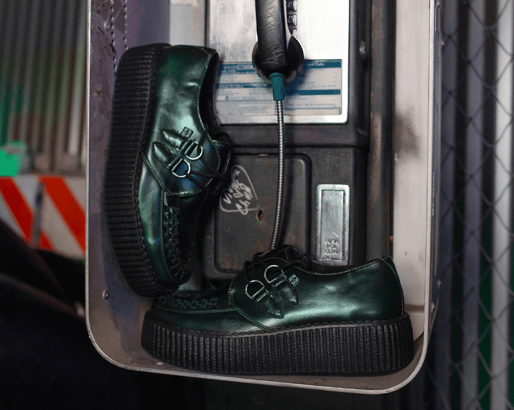 T.U.K. Shoes V3191 Green Rub-Off Mondo Creeper