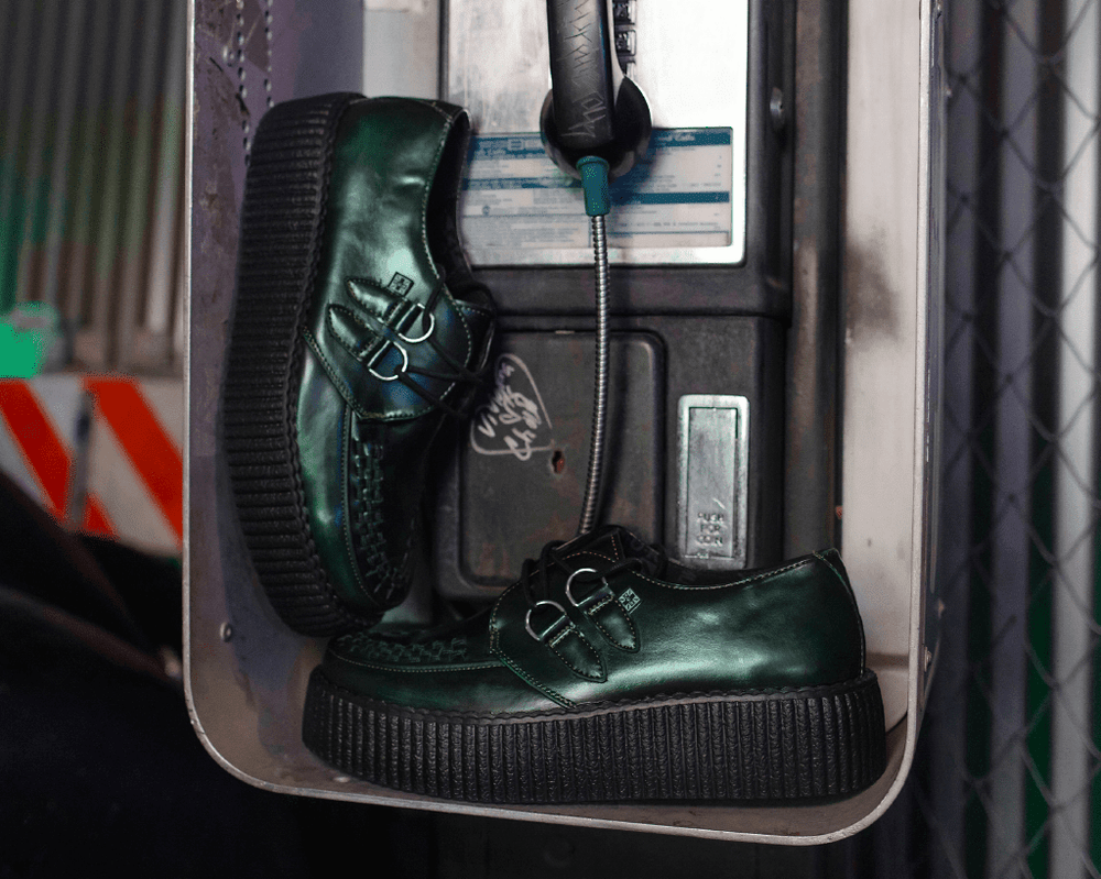 T.U.K. Shoes V3191 Green Rub-Off Mondo Creeper
