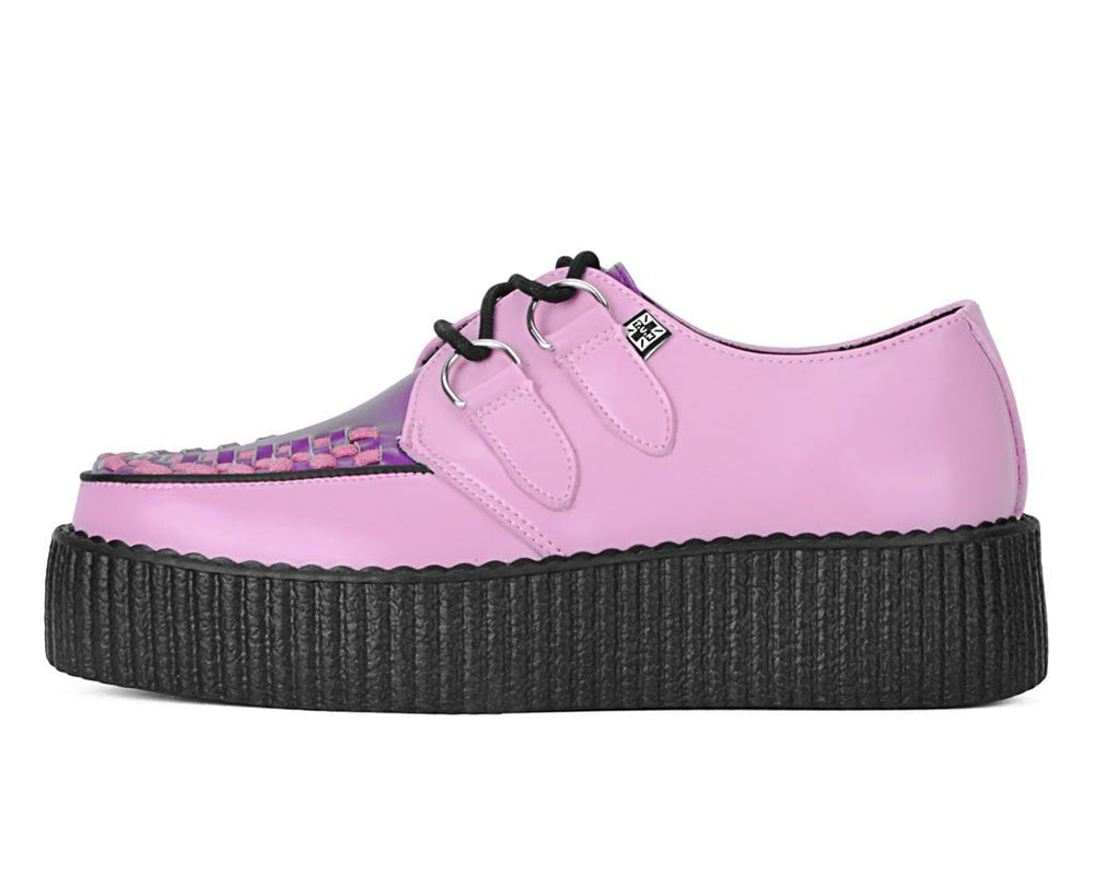 T.U.K. Shoes V3360 Pink & Purple Leather Viva Mondo Creeper