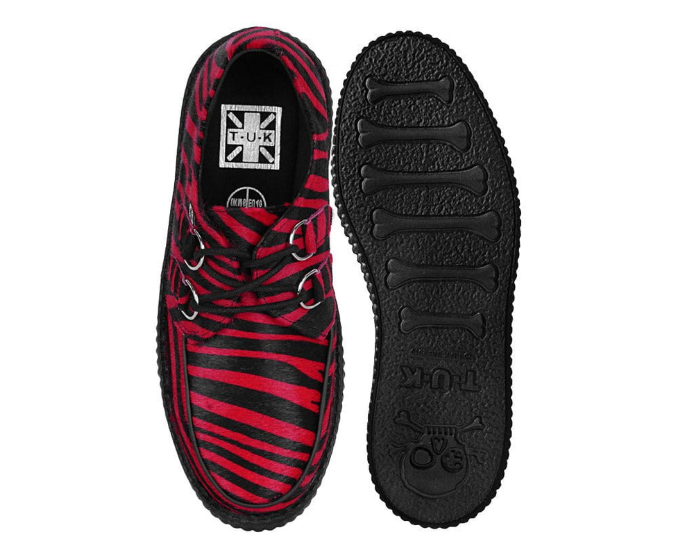 T.U.K. Shoes V3335 Red Zebra Viva Mondo Creeper