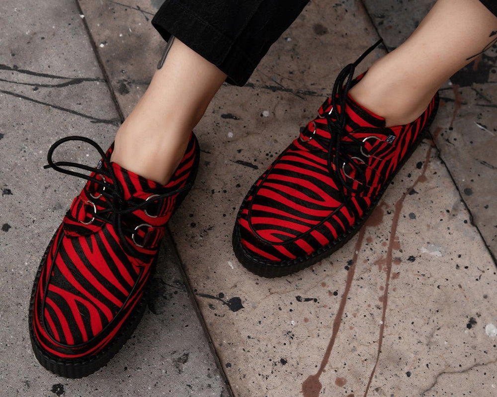 T.U.K. Shoes V3335 Red Zebra Viva Mondo Creeper
