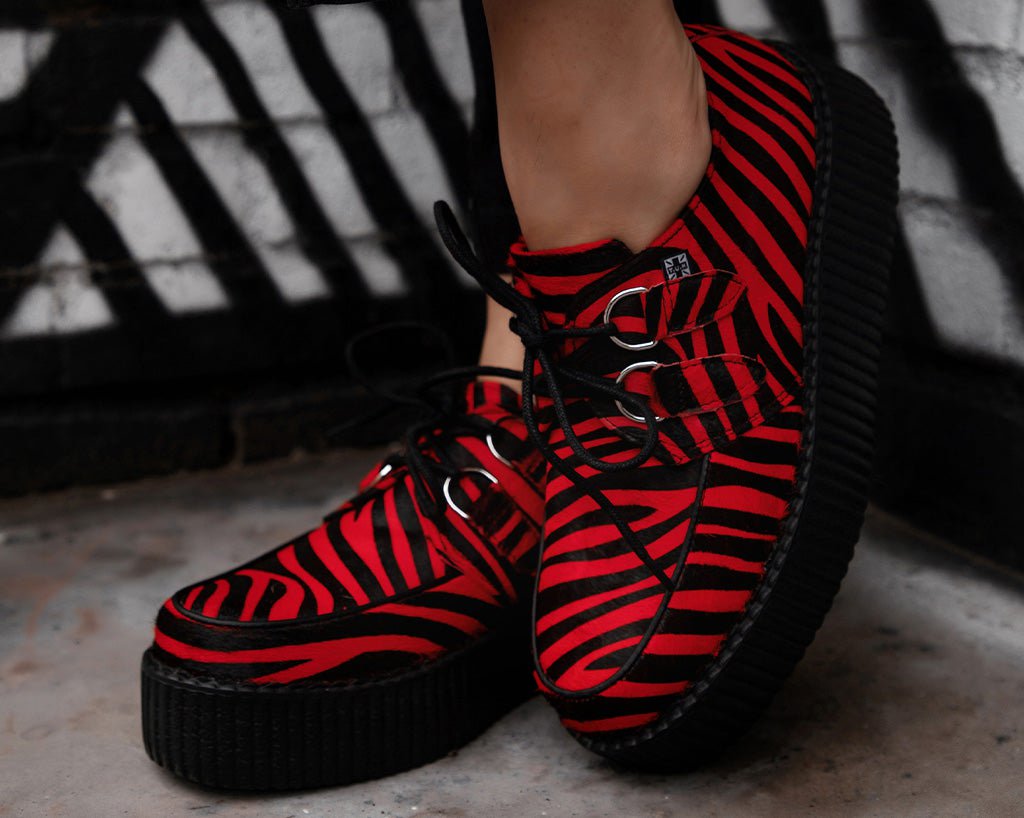 T.U.K. Shoes V3335 Red Zebra Viva Mondo Creeper
