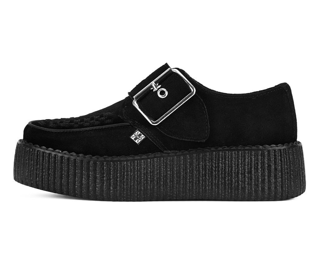 T.U.K. Shoes V3300 Black Suede Buckle Viva Mondo Creeper