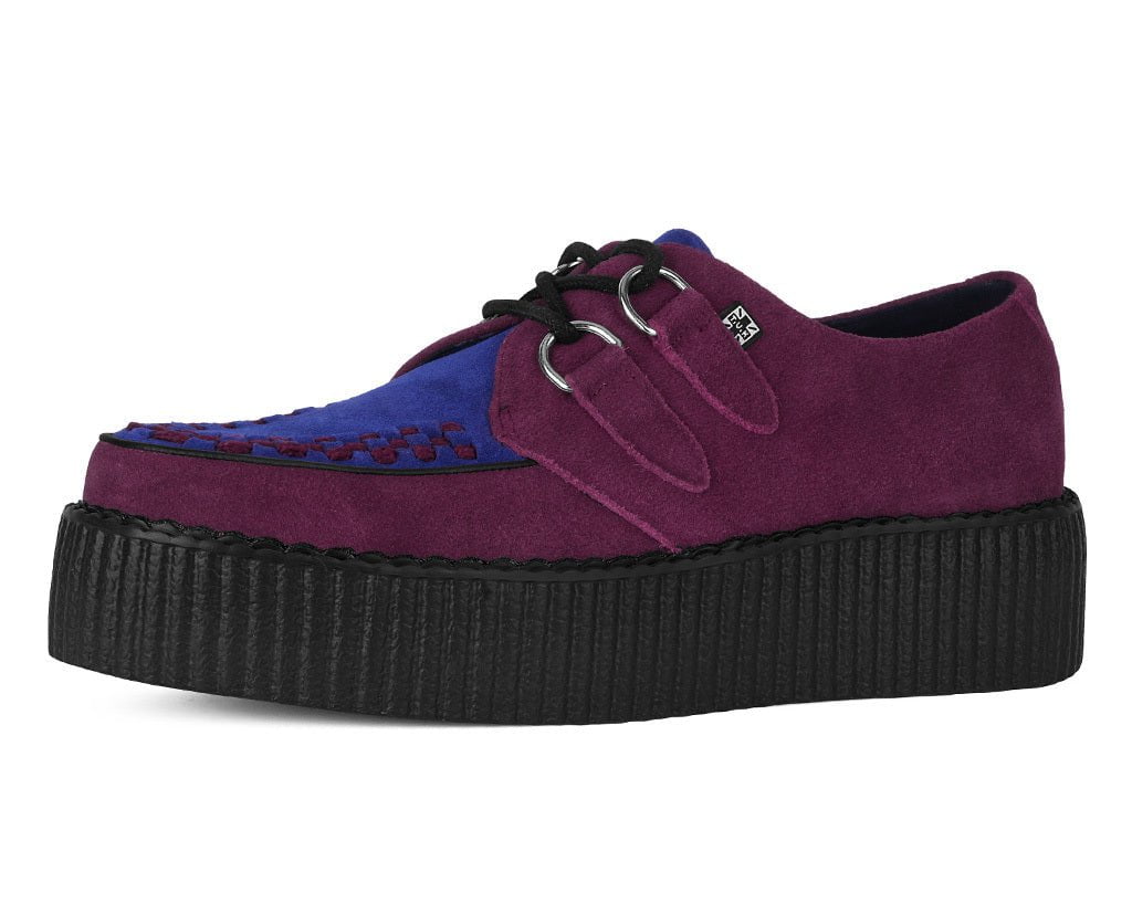 T.U.K. Shoes V3414 Burgundy & Navy Suede Viva Mondo Creeper