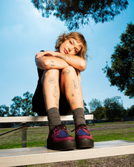 T.U.K. Shoes V3414 Burgundy & Navy Suede Viva Mondo Creeper