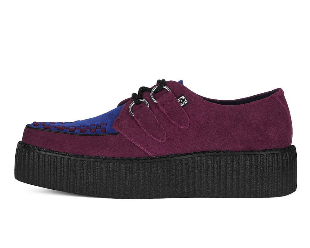 T.U.K. Shoes V3414 Burgundy & Navy Suede Viva Mondo Creeper