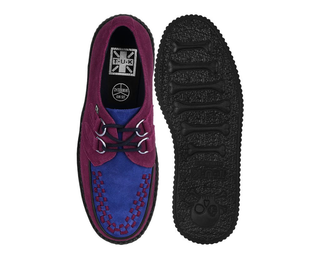 T.U.K. Shoes V3414 Burgundy & Navy Suede Viva Mondo Creeper